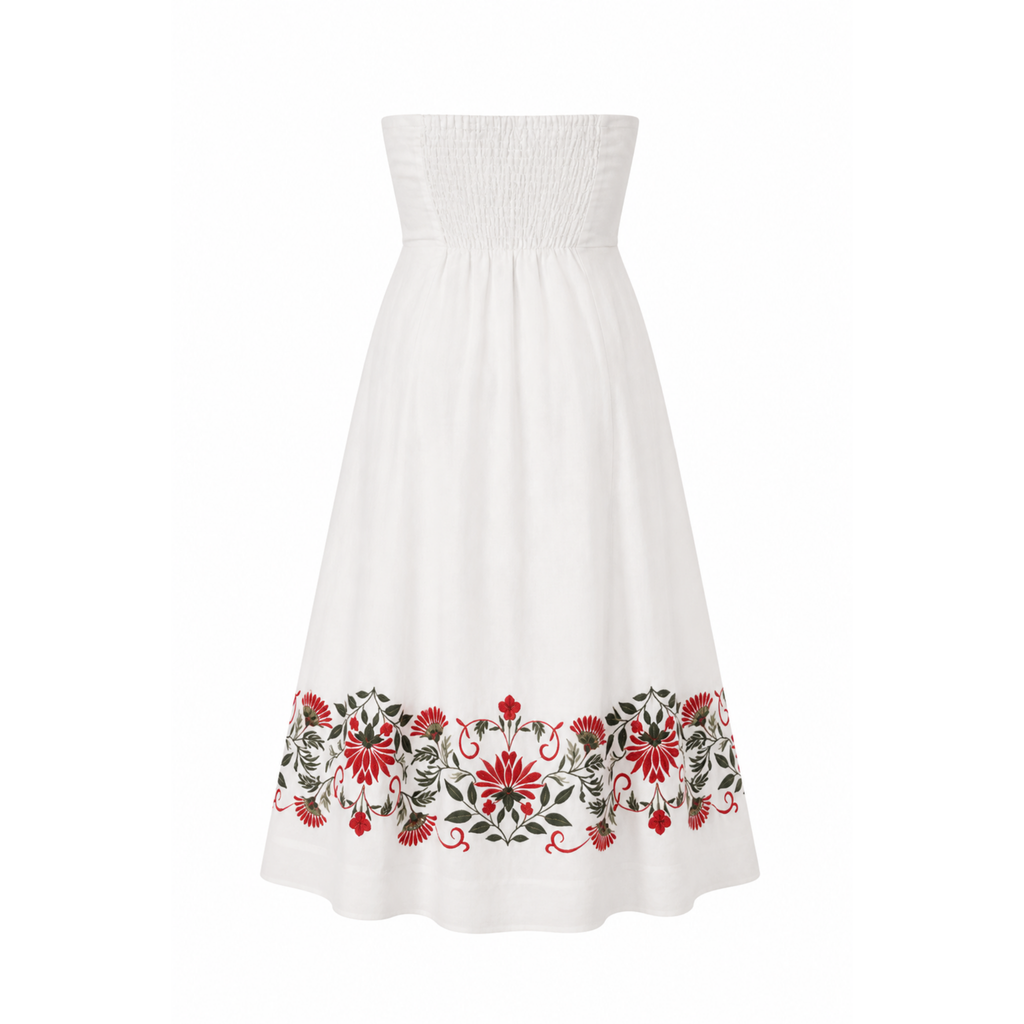The Inara Strapless Midi Dress