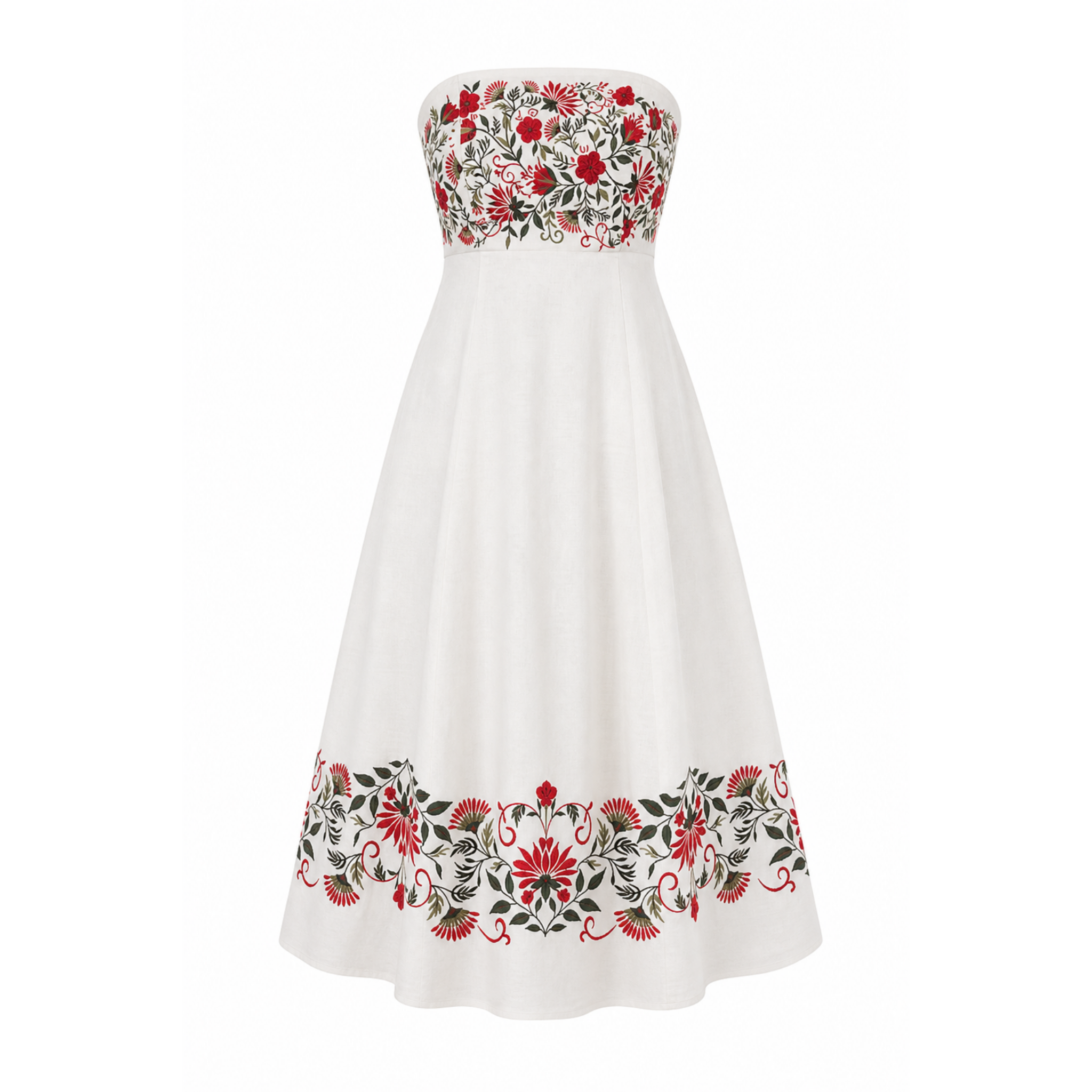 The Inara Strapless Midi Dress